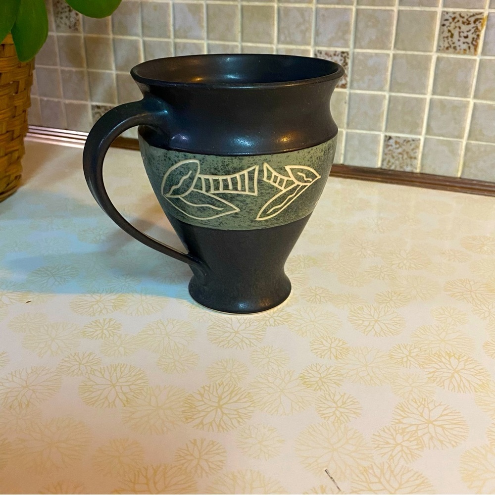 Vintage Pottery mug made by Quebec artist Judith Faber‎ , made in Canada